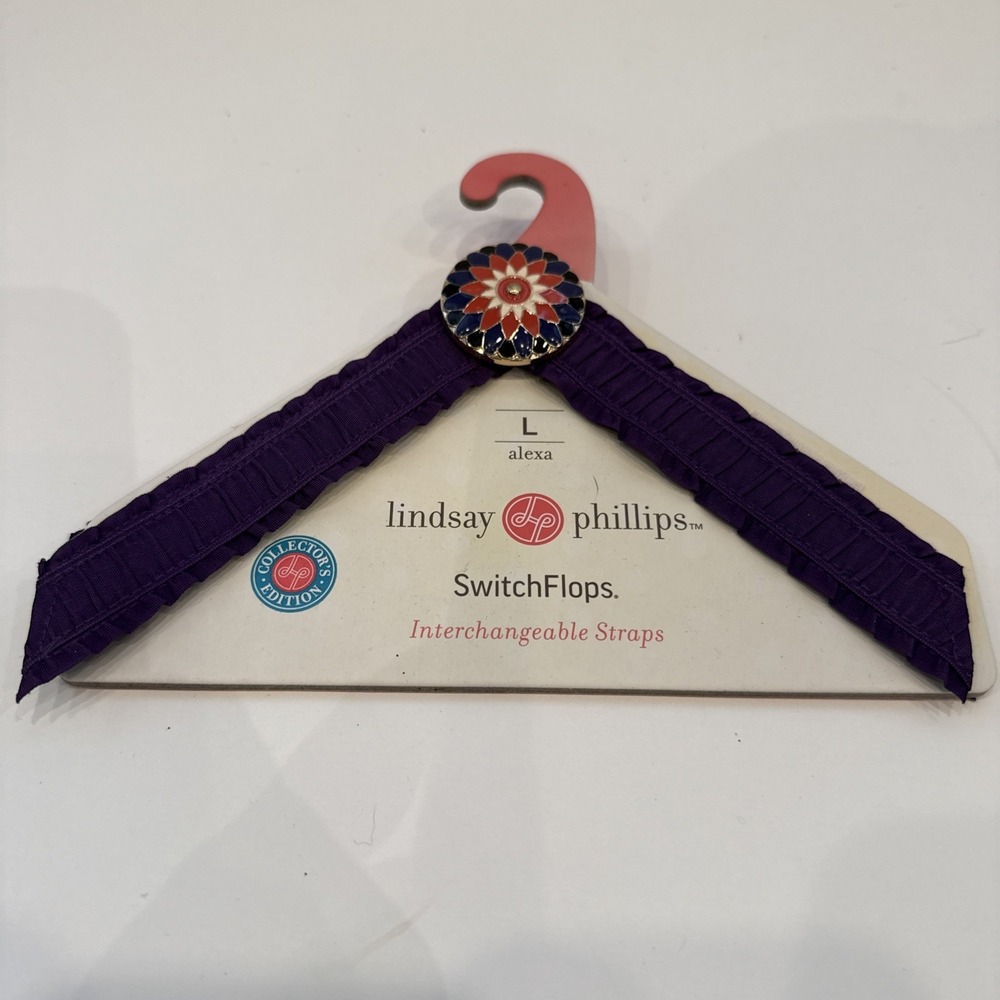 Lindsay Phillips SwitchFlops Straps Alexa Purple Ruffled Interchangeable Large